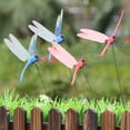 thumbnail image 6 of 100Fens 50PCS Dragonflies Garden Pole Decorative Garden Flowers Potted Ornaments, 6 of 7