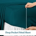thumbnail image 4 of Hotel Brand 1000 Thread Count 6-Piece Extra Deep Pocket Super Soft Sheet Set Fit Upto 34 Inches Deep Pocket, Solid Pattern, 100% Egyptian Cotton @ 'hotellinen' (Twin, Teal ), 4 of 6