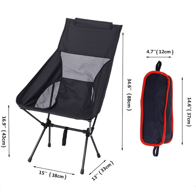Meromore High Back Camping Chair for Adults Heavy Duty Outdoor Patio Furniture Folding Chair Portable with Breathable Mesh for Fishing Camping