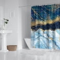 thumbnail image 2 of Marble Shower Curtain, Blue Marble Shower Curtain Set, Abstract Luxury Blue Golden Glitter Veins Texture Marble Shower Curtains for Bathroom, Waterproof Fabric with 12 Hooks, 72 x 72 inches, 2 of 4