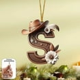 thumbnail image 2 of hulanddfd Christmas 26 Letters Ornaments, 1pc Brown Alphabet with Cowboy Hat Pendant Xmas Haing Decoration for Xmas Tree 3.15"/8cm, 2 of 6