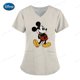 thumbnail image 1 of Minnie Mouse Tops Pocket Woman Clothes Summer T-shirt Mickey Hospital T-shirts Disney Nurse Uniform Top Women 2023 V Neck TeesXXL Gao Jinjia LED, 1 of 2