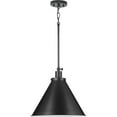 thumbnail image 5 of Progress Lighting Hinton 1-Light Pendant, Matte Black, Cone Shade, 5 of 17