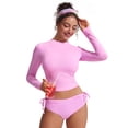 thumbnail image 3 of Camiseta de Natación CRZ YOGA con Protección Solar UPF 50+ Manga Larga Rosa Talla L, 3 of 5