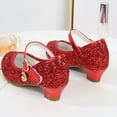 thumbnail image 4 of Quealent Girls Dress Shoes Wedding Party Heel Mary Jane Princess Flower Shoes (Toddler/Little Kid/Big Kid) Red for Size 13, 4 of 7