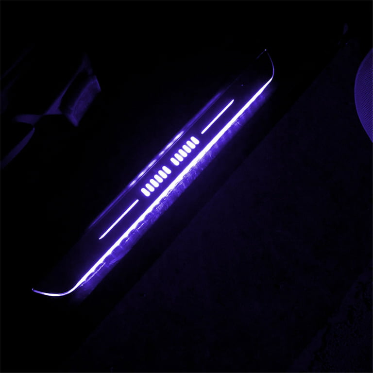 Universal LED RGB Flowing Car Rechargeable Acrylic Pedal Light Sill Pathway  Welcome Scuff Light Door moving Customize Lamps