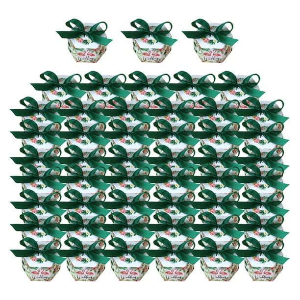 50 Unids Hexagonal Guest Gift Box Caja de Caja de para Cumpleaños Shower Navidad Verde Yotijar Cajas de regalos para bodas