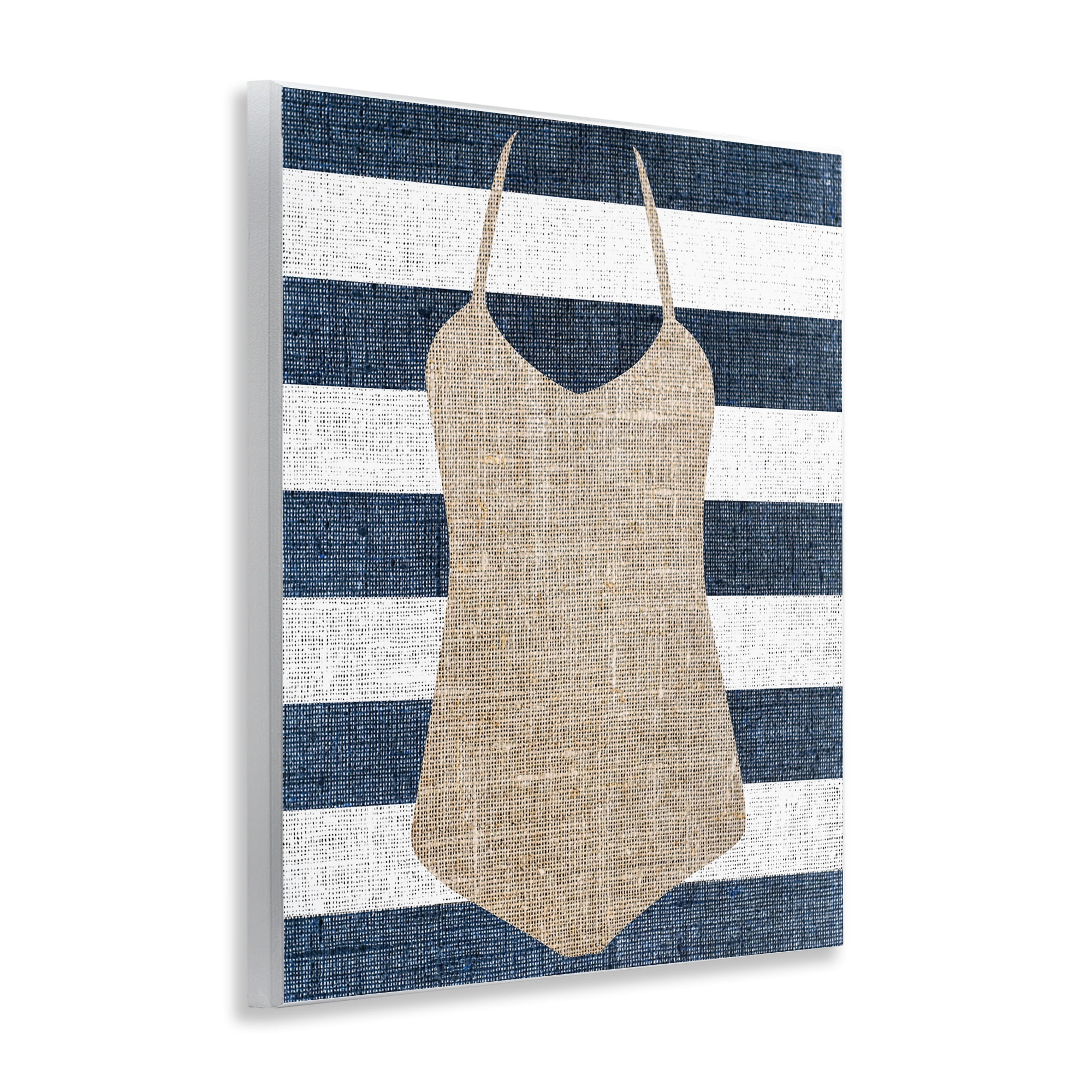 Stupell Industries Swimsuit on Stripes Beauty & Fashion Painting Unframed Art Print Wall Art, 11 x 14
