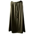 thumbnail image 3 of vigerkar Long Maxi Skirt for Women Spring and Autumn Leisure Skirt Ladies Solid Color Drawstring Women Flowy Casual Green, 3XL, 3 of 9