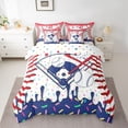 thumbnail image 3 of Erosebridal Red & Navy Dripping Baseball Field & Red Bats Graphic Bedding Comforter Set 7-Piece, Sport Graphic King Bedding Sets for Boys And Girls Kids,Super Cozy Room Decor, 3 of 5