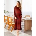 thumbnail image 2 of Ekouaer Women Nightgowns Long Casual Nightdress Long Sleeve Sleepwear with Pocket, 2 of 6