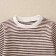 thumbnail image 5 of Sets for Baby Girls 18-24m Casual Striped Long Sleeve Sweater Pants 2 Piece Fall Clothes Knitting Outfits, Brown, 6 Months, 5 of 7