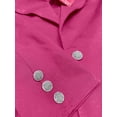 thumbnail image 2 of OrlyCollection Womens Peplum Blazer with Silver Buttons High Low Jacket (Fuchsia, 1X), 2 of 3