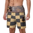 thumbnail image 2 of Uemuo Chess Board With Pawns Pattern Mens Swim Trunks Quick Dry Board Shorts with Mesh Lining, Stretch Beach Shorts Quick Dry No-Chafing Board Shorts-Small, 2 of 9