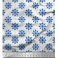 thumbnail image 1 of Soimoi polyester Crepe Fabric Leaves & Snowflake Artistic Print Fabric by the Yard 52 Inch Wide, 1 of 1