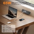 thumbnail image 2 of Desk Clamp Power Strip USB C 65W, Desktop Edge Mount Fast Charge Station 3 PD USB Port 2 AC Outlets 6ft Braided Extension Cord Flat Plug Fit Max 3.26’’ Tabletop Edge for Gaming Office Table, 2 of 8