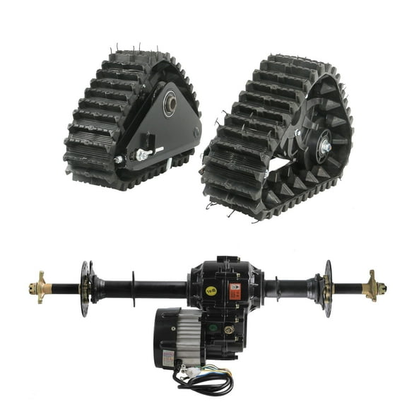 Rear Differential Axle Kit 48V 1000W Electric Motor & Rear Wheel Snow Sand Tracks Snowmobile DIY Parts For Go Kart Golf Cart ATV UTV Quad Buggy Trike Tricycle 4 Wheeler (40" Axle)