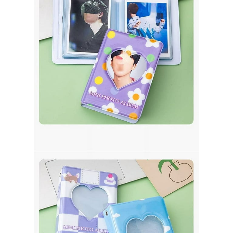 DanceeMangoos 3 Inch Kpop Photocard Binder Kawaii Mini Idol Photo Album  Photocard Holder Aesthetic Love Heart Hollow Card Binder Business Card Book  Holder 