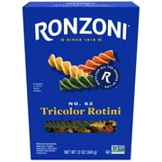 Ronzoni Tricolor Rotini, 12 oz, Colorful Non-GMO Pasta Spirals, (Shelf Stable)