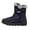 Navy, variant on Women's Snow Boots Winter Warm Waterproof Slip On Mid-Calf Booties Fleece Lined Hook and Loop Outdoor Round Toe Snow Boot