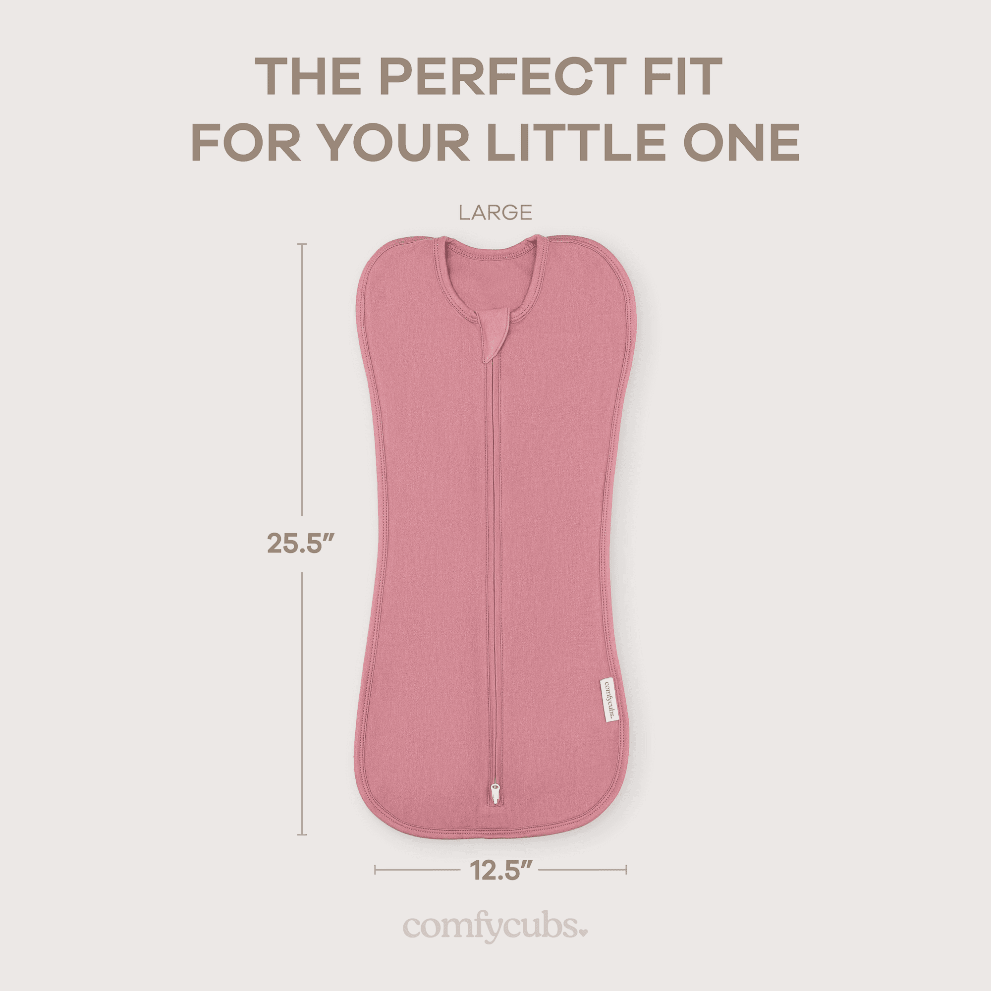 Comfy Cubs Swaddle Blanket Baby Girl Boy Easy Zipper Wrap 2 Pack Infant (Large 3-6 Months, Blush, Mauve)