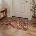 thumbnail image 5 of 5x7 Washable Rugs Non Slip Low Pile Lightweight Print Pattern Area Rug for Living Room Bedroom, Machine Washable Indoor Throw Rug Blossom Branch, Terracotta, 5 of 5