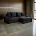 thumbnail image 6 of Benjara Lsy 2pc Oversize Sectional Sofa, Reversible Chaise, Black Jumbo Corduroy, 6 of 6