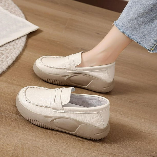 Zapatos informales de PU para mujer, zapatos de suaves y cómodos