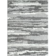 thumbnail image 2 of HR Luxurious Grey and White Geometric Shag Rug - Soft High Pile, Non-Slip, Abstract Design, Modern Home Decor Carpet for Bedroom, Living Room, 2 of 6