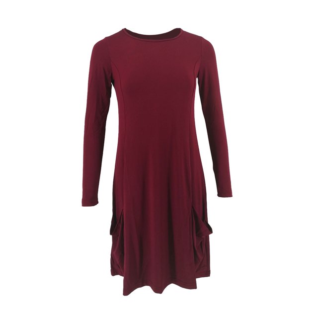 Vestido de Jersey de Algodón Vintage de Primavera Minnieouse Vino Rojo 4XL