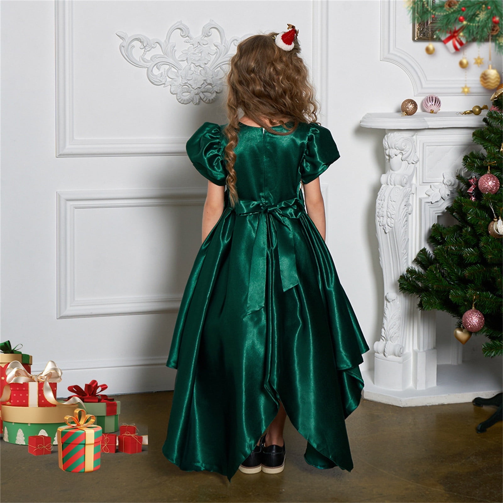 green emerald velvet dress Matilda Christmas Girl Dress Emerald 3 Years