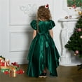 thumbnail image 5 of Toddler Girls Holiday Party Dress with Elegant Bow Tie Embroidery and Delicate Lace Ruffles for Green 7-8 Years, 5 of 6