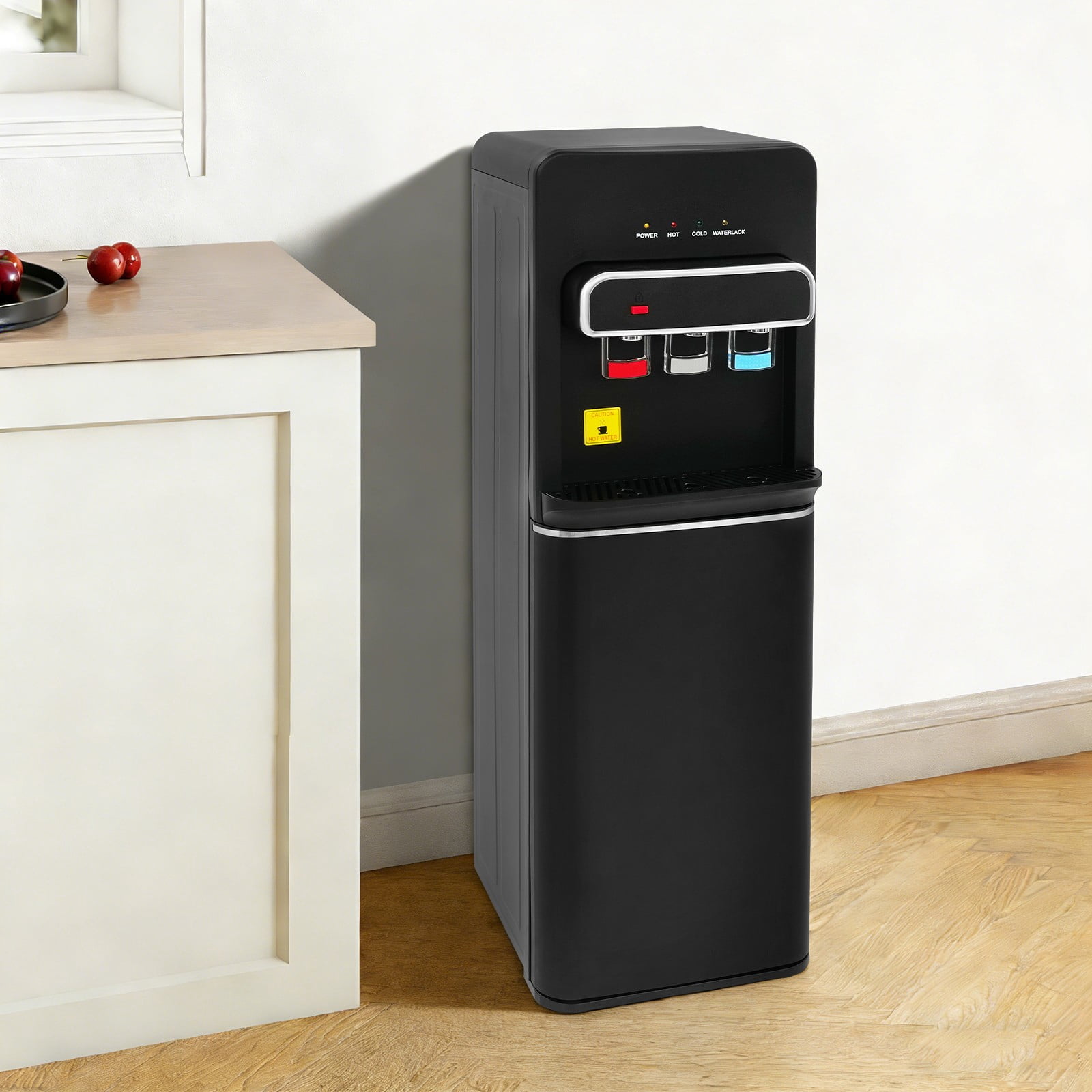 Bottom Loading Dispenser, Hot Cold Dispenser, Water Dispenser Countertop, SJYTD-7, Black Upgraded, Electronic Hot/Cold, 550W 75W Power, Child Safety Lock, Auto Shutoff, Durable PVC, Anti-Deform