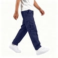 thumbnail image 5 of KeShDi Big And Tall Cargo Pants Children Loose Casual Fashionable Elastic Waist Casual Sports Workwear Pants Kids Navy 9-10 Years, 5 of 8