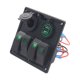thumbnail image 2 of Panel de interruptores LED verde de 4 unidades con 5V 4.8A Dual, 2 of 4