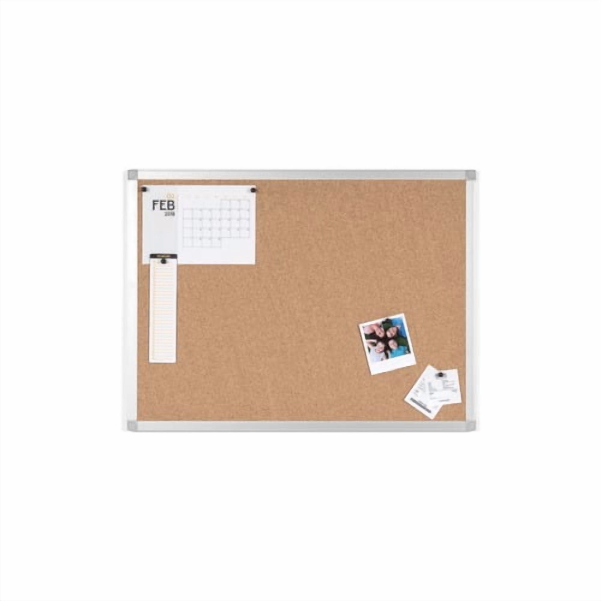 Bi-silque Ayda Cork Bulletin Board 0.50" Height x 24" Width x 36" Depth - Cork Surface - Self-healing, Durable, Resilient, Heavy-gauge - Aluminum Frame - 1 Each