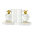 thumbnail image 6 of DecMode 4" Apple Fruit Clear Crystal Bookends with Gold Leaves (Set of 2), 6 of 11