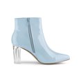 thumbnail image 4 of BLISSFUL STEP Women's Clear Heel Pointy Toe Block Heels Ankle Boots Sky Blue 9, 4 of 7