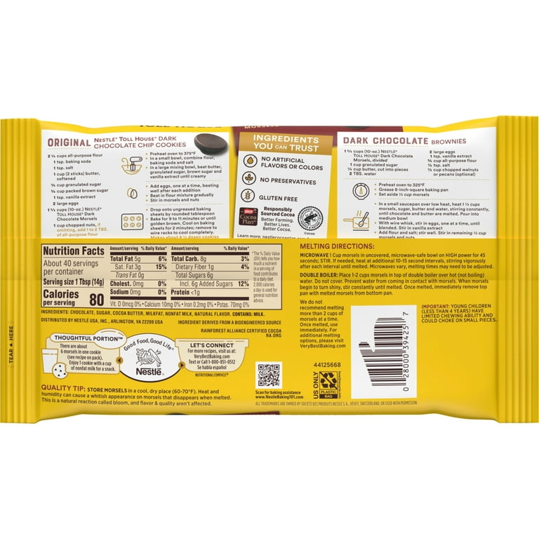 Nestle Toll House Dark Chocolate Chips - 20oz : Target
