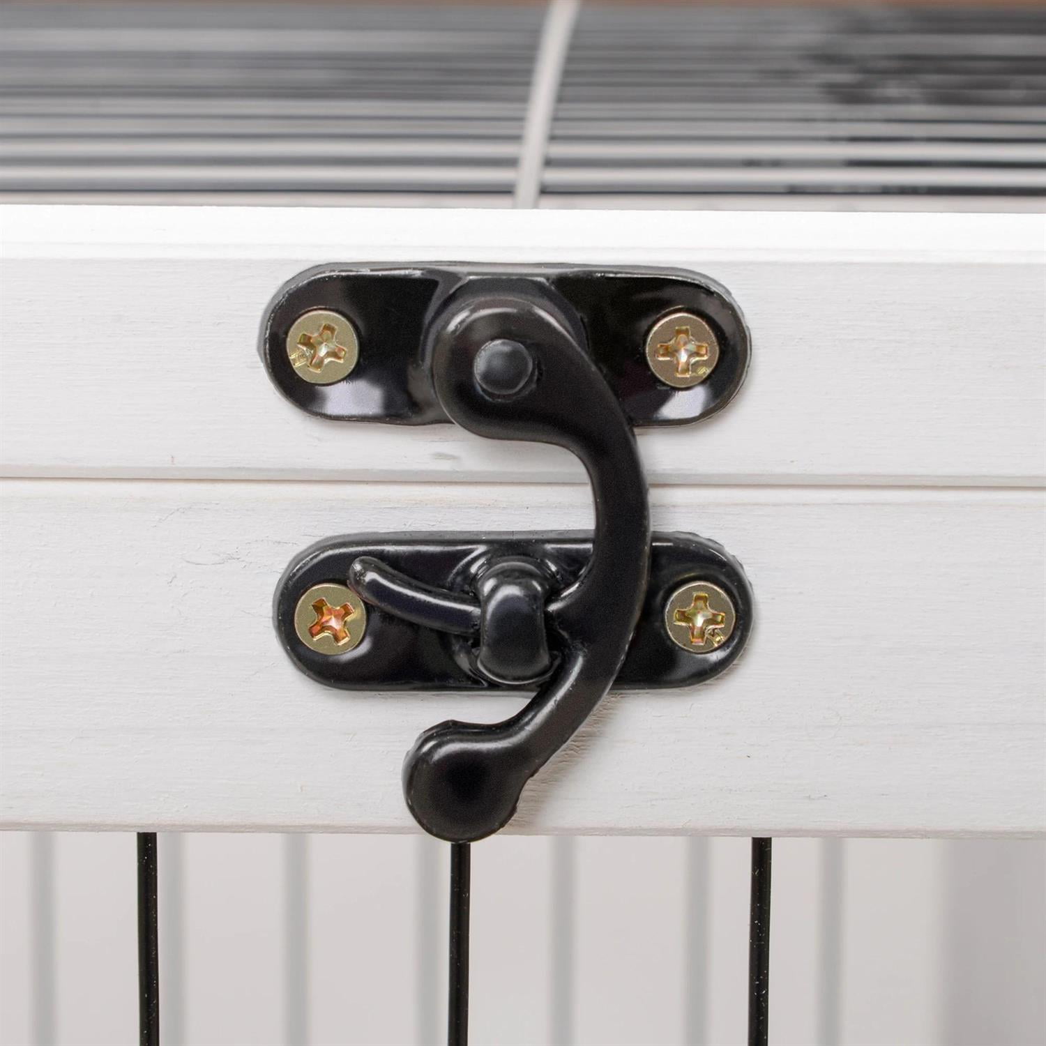 Pefilos 35" Wooden Rabbit Hutch Indoor, Outdoor Bunny Enclosure on Wheels Guinea Pig Cage for Small Animals with Pull Out Trays, Brown