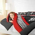 thumbnail image 4 of Homewish Racing Car Full Size Comforter Sets,Extreme Sport Bedding Comforter Set,Red White Black Bedding Sets For Boys Kids,Luxury Bedroom Decor Reversible,3-Piece, 4 of 8