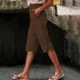 thumbnail image 2 of Ladies Cropped Trousers - Capri Pants for Women UK Petite Comfy Summer Three Quarter Length Trousers Stretchy Drawstring Waist Straight Leg Lounge Yoga Beach Capris Pants with Pockets, 2 of 6
