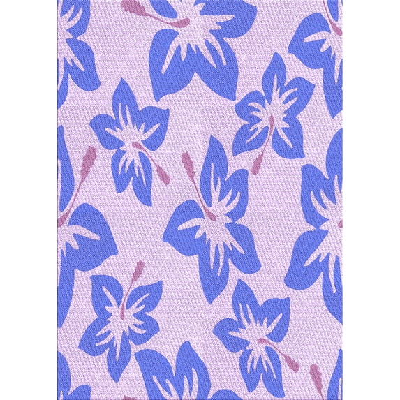 Ahgly Company Indoor Rectangle Patterned Light Slate Blue Area Rugs, 7' x 9'
