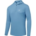 thumbnail image 2 of Tyhengta Mens UPF 50+ Long Sleeve T-Shirts Sun Protection Hooded Fishing Hiking Rash Guard Swim Quick Dry Lightweight Shirts Stone Blue L, 2 of 7