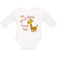 thumbnail image 3 of Inktastic My Great Aunt Loves Me- Cute Giraffe Boys or Girls Long Sleeve Baby Bodysuit, 3 of 5