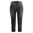 thumbnail image 5 of TYGHBN Women Fashion Capri Jeans Stretchy Distressed Hem Washed Straight Leg Denim Pants Womens Pants Casual plus Size Pants for Women plus Size Work Casual with Pockets Womens Flax Pants Business, 5 of 5