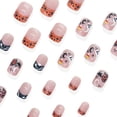thumbnail image 3 of EBCUE 24Pcs Halloween Press On Nails Short Square Fake Nails French False Nail | Spider Web, Heart, Ghost Design, Full Cover Glossy, Reusable Stick On Nails, For Women Manicure Art, 3 of 5