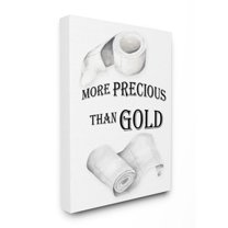 Stupell Industries More Precious Than Gold Phrase Toilet Paper Joke Canvas Wall Art Design by Gail Green Licensing and Design Limited, 30" x 40"
