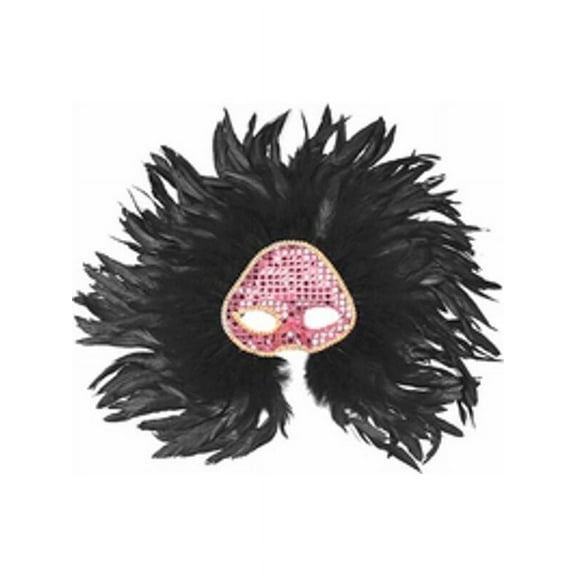 Adult Black Wicked Feather Eye Mask