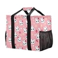 thumbnail image 2 of Cute Rabbit Face and Strawberry Reusable Grocery Bags with Handle Side Pocket Waterproof Shopping Portable Tote, 2 of 8